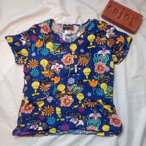 Looney Toons Women's Scrub Top small